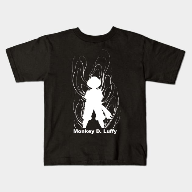 Monkey D. Luffy Silhoutte Kids T-Shirt by mylistart